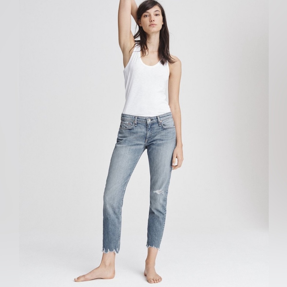 Rag & Bone Dre Low-Rise Slim Boyfriend - Dobbie with holes